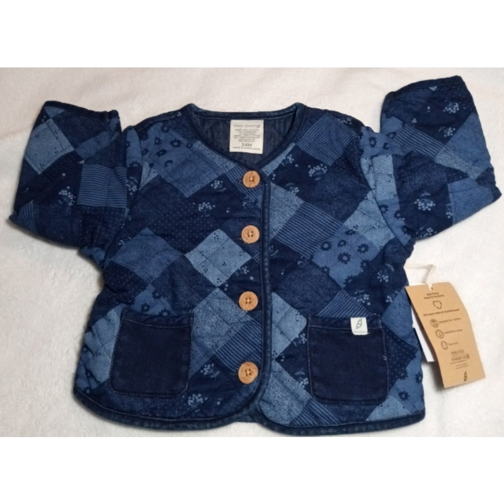 Kids Blue Patchwork Jacket